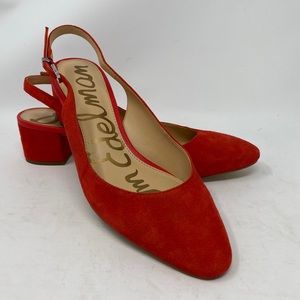 Sam Edelman Lorene red suede red sling back size 9